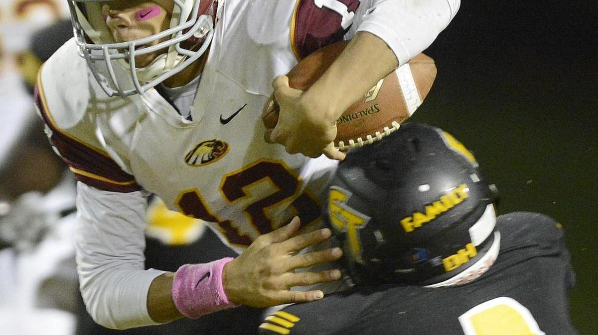 
Clovis West sophomore quarterback Adrian Martinez, who accounted for 286 total yards and three touchdowns in a 21-0 win over Edison last Friday, will lead The Bee’s fifth-ranked Golden Eagles against No. 6 Clovis North this Friday in a Tri-River Athletic Conference opener at Veterans Memorial Stadium.
