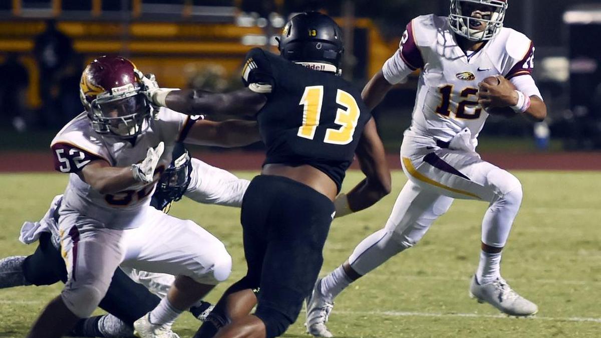 Clovis West quarterback Adrian Martinez, shown running against Sunnyside on Sept. 9, 2016, will lead No. 3 Clovis West at No. 1 Central in a Week 10 matchup at Koligian Stadium on Friday, Oct. 28, 2016.
