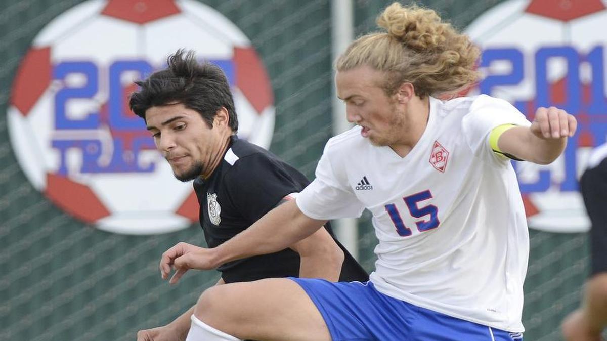 Colson Verhalen, right, is one of the leaders of a defense that has allowed 10 goals in 19 games for Buchanan, The Bee’s Central Section top-ranked boys soccer team.