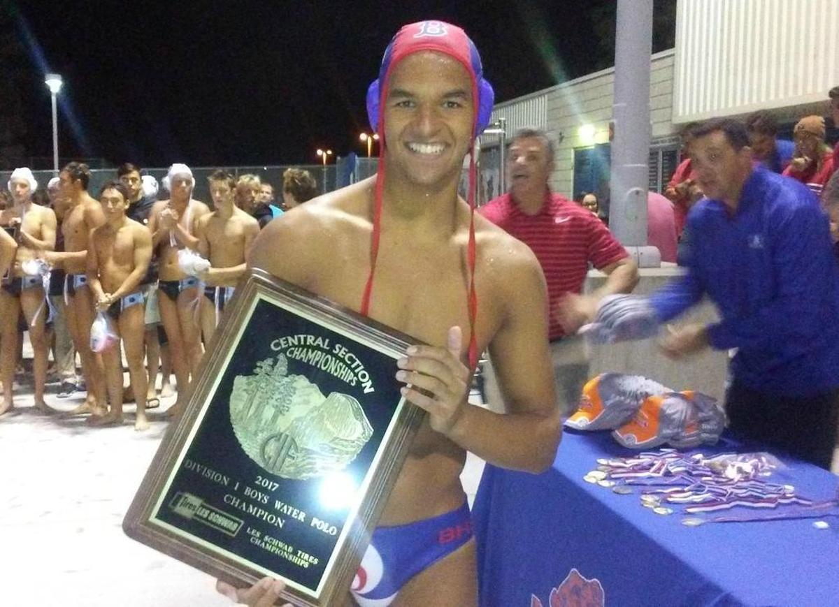 Buchanan High’s Anthony Tolbert, who had six of his 10 saves in the second half as the Bears shut down Clovis North in an 8-6 win for the Central Section Division 1 championship Thursday, Nov. 9, 2017, is the co-MVP of the All-Valley Boys Water Polo team.