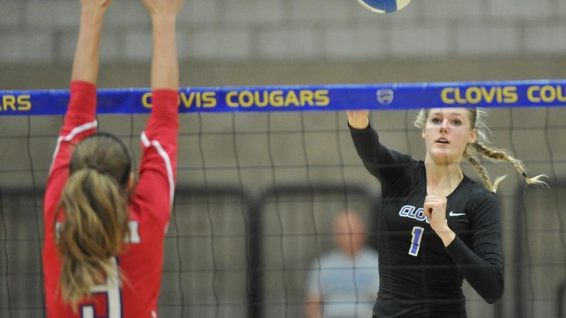 Clovis High’s Taylen Ballard, right, is the Tri-River Athletic Conference’s girls volleyball Player of the Year.