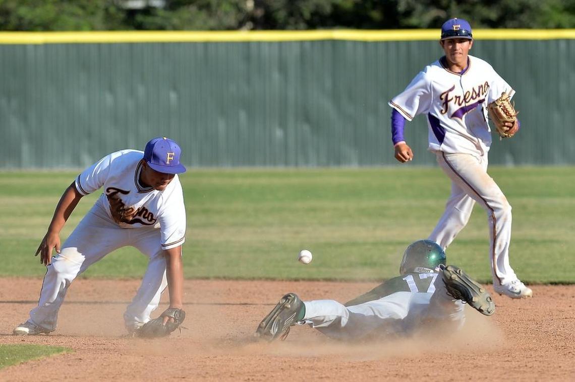 Fresno High’s Jacob Topete, right, is the 2017 North Yosemite League Player of the Year.