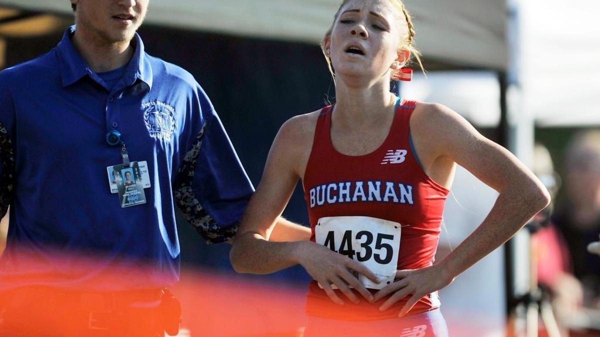 Buchanan High's Meagen Lowe, shown after placing second in the Central Section Division I cross country championship as a freshman on Nov. 19, 2015 at Woodward Park, leads a Bears team top-ranked in the section this season.