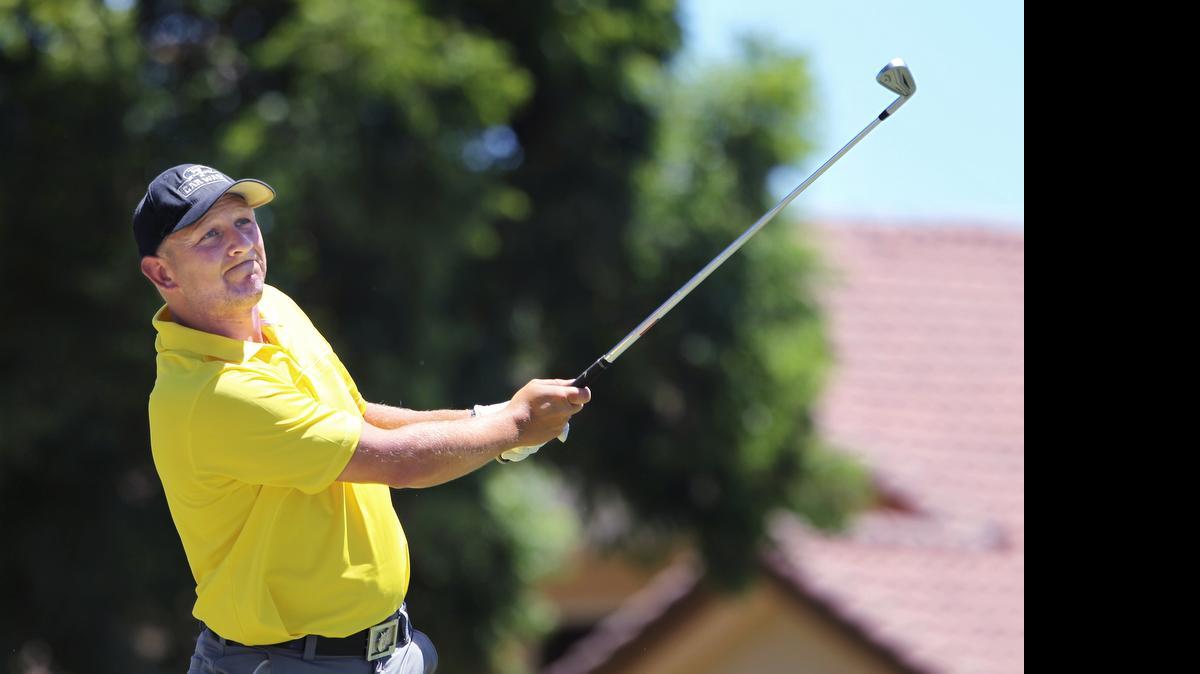 
Fresno City Amateur defending champion Jason Anthony, shown during last year’s City Am, is three strokes behind leaders Matt Fagundes and Sonny Freitas after the tournament’s first round at Riverside Golf Course on Saturday. 
