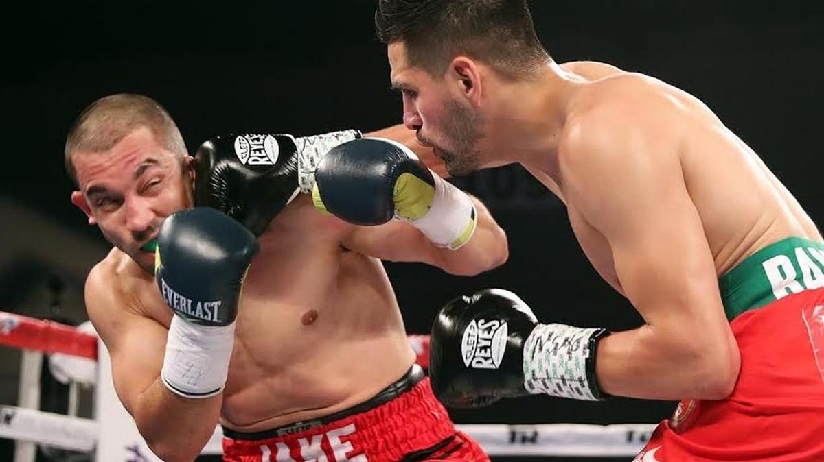 Valley pro boxer Jose Ramirez connects on Jake Giuriceo in a super lightweight bout in Reno on Friday, May 5, 2017.