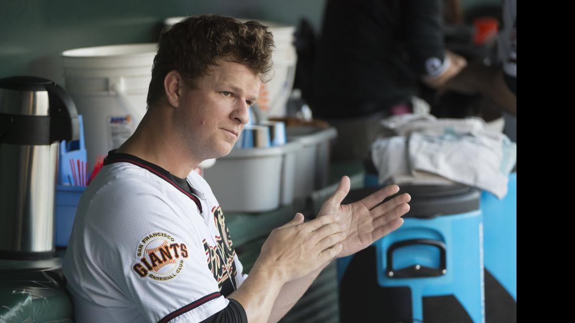 
Rehabbing Giants pitcher Matt Cain waits to take the mound for the Sacramento River Cats for his first rehab start on June 15, 2015, against the Fresno Grizzles at Raley Field in West Sacramento. Cain will make another rehab start against the Grizzlies on June 25 at Chukchansi Park in Fresno.
