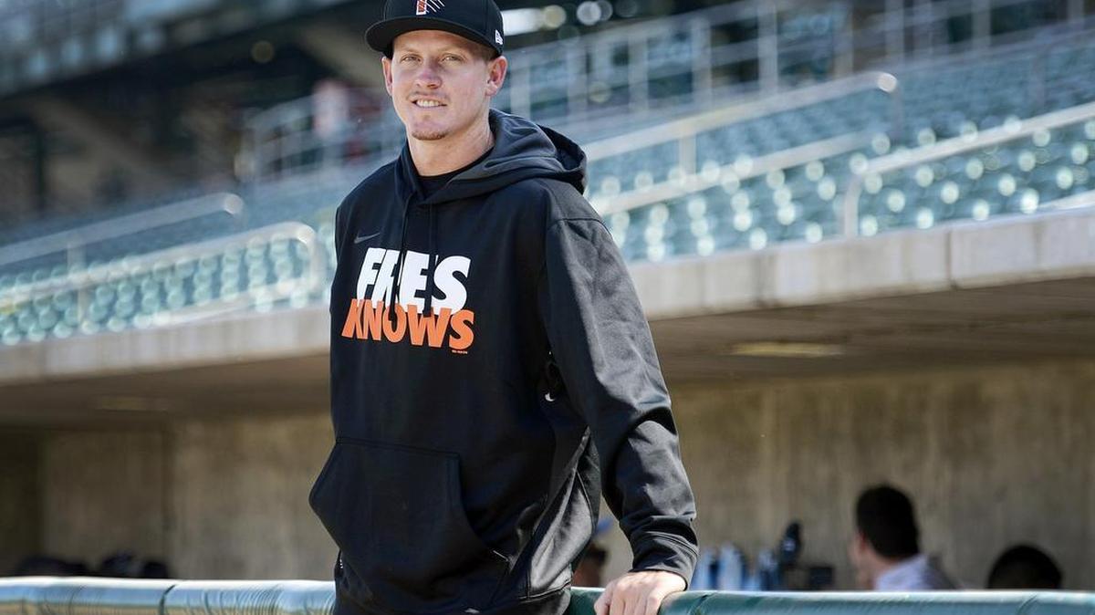 Chris Devenski poses for a photo Tuesday, April 5, 2016, as part of the Fresno Grizzlies’ media day at Chukchansi Park. The right-hander had been scheduled to start the Grizzlies’ season-opener at Las Vegas but he was called up to the Houston Astros on Thursday, April 7, 2016.