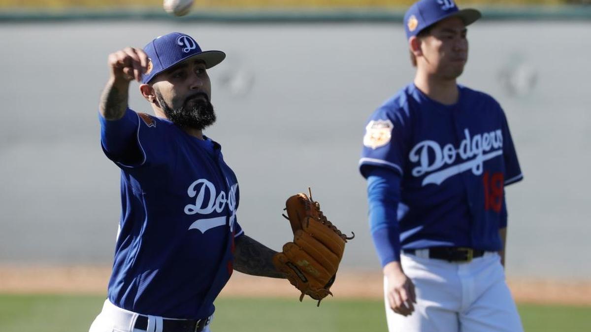 Giants fans will have to brace for the sight of Sergio Romo in a Dodgers uniform this season. Here he works out on Tuesday, Feb. 14, 2017, in Glendale, Ariz.