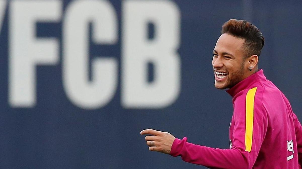 FC Barcelona’s Neymar smiles during a training session. The Brazilian footballer is bringing his global soccer tournament – Neymar Jr’s Five – to the central San Joaquin Valley this month and with it an opportunity to advance to national and world finals and meet the Barcelona star.