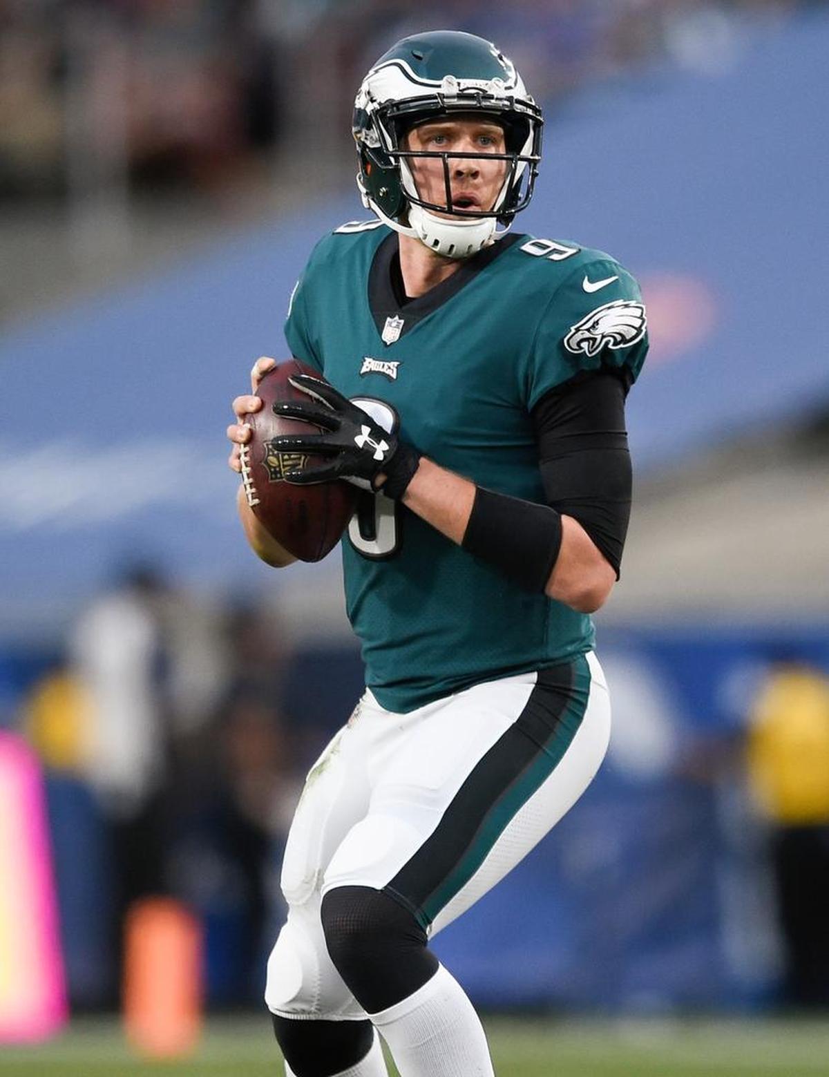 Philadelphia Eagles quarterback Nick Foles in action during the second half of a 43-35 victory over the Los Angeles Rams on Sunday, Dec. 10, 2017, in Los Angeles. Foles replaced an injured Carson Wentz and completed six of 10 passes for 42 yards.