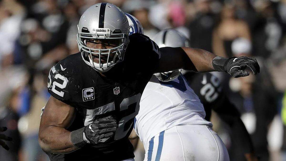 The Oakland Raiders reportedly traded Khalil Mack to the Chicago Bears for two first-round draft picks and possibly more on Saturday, Sept. 1, 2018.