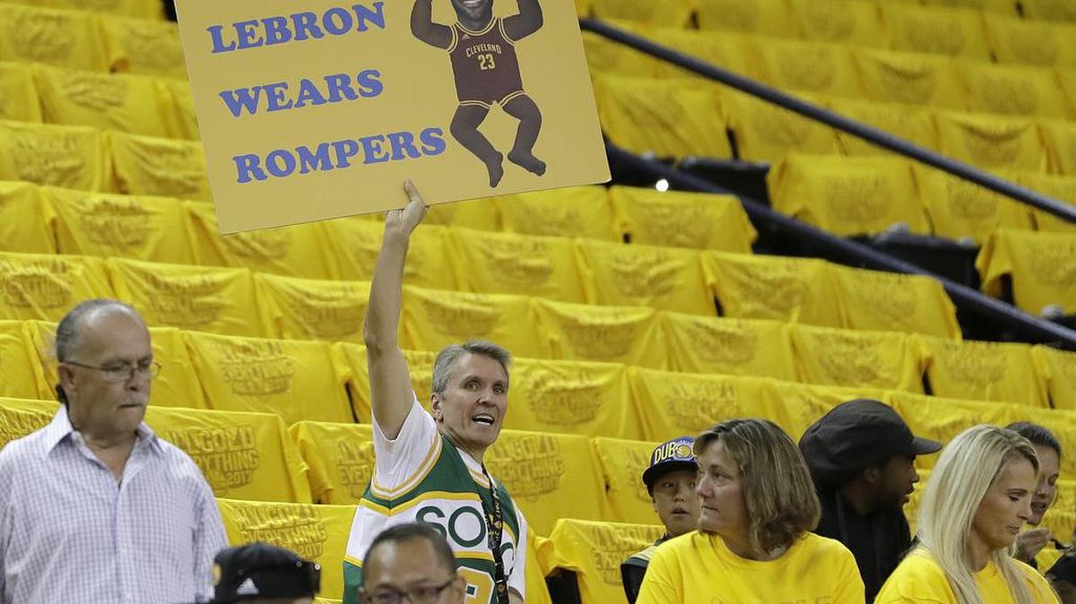 Nothing like a little taunting from fans to intensify this rivalry. Fans have once again shown their creativity and enthusiasm for the NBA Finals. Game 3 between the Golden State Warriors and Cleveland Cavaliers is Wednesday. The Warriors are up 2-0 in the best-of-seven series.