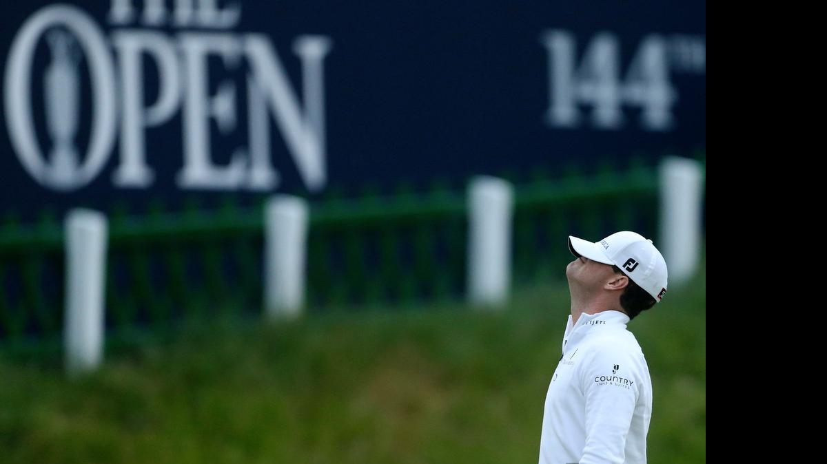 
American Zach Johnson reacts after winning a playoff after the final round at the British Open Golf Championship at the Old Course, St. Andrews, Scotland, Monday, July 20, 2015.
