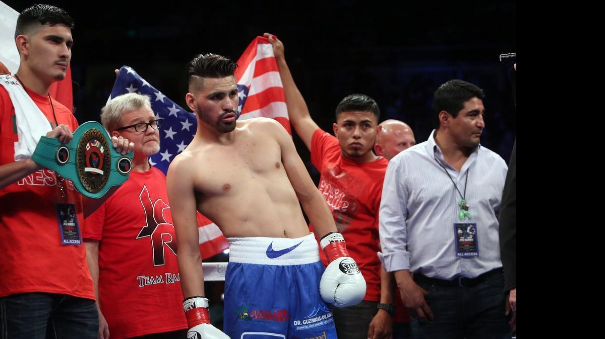
Avenal native and 2012 U.S. Olympian Jose Ramirez, center, will makes his pro international boxing debut against Ryusei Yoshida of Japan in a scheduled eight-round lightweight bout at the CotaiArena at The Venetian on Saturday in Macau, China.
