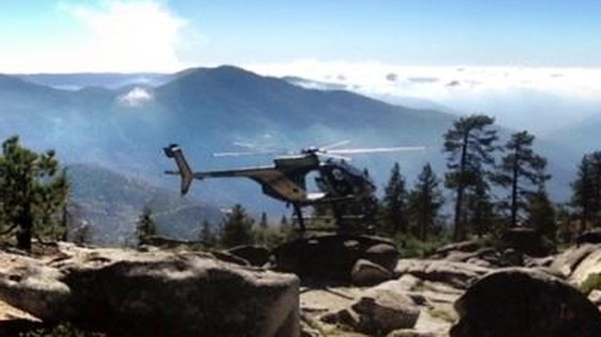 Fresno County Sheriff’s Eagle 1 helicopter at work during a rescue this week.