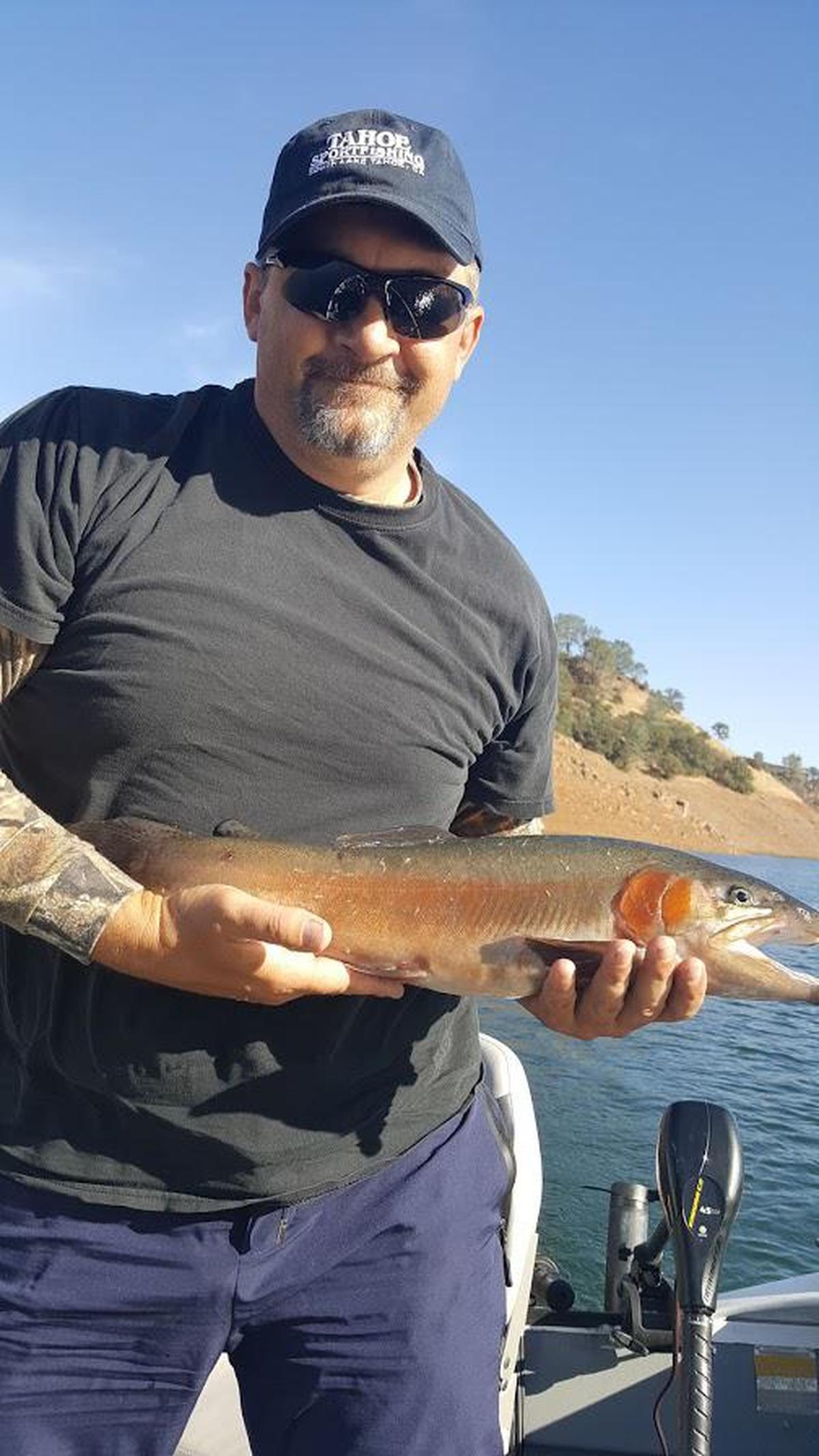 Michael Duda shows off his big catch at Lake McClure on Oct. 26 measuring 22 inches and weighin 5 pounds 3 ounces.