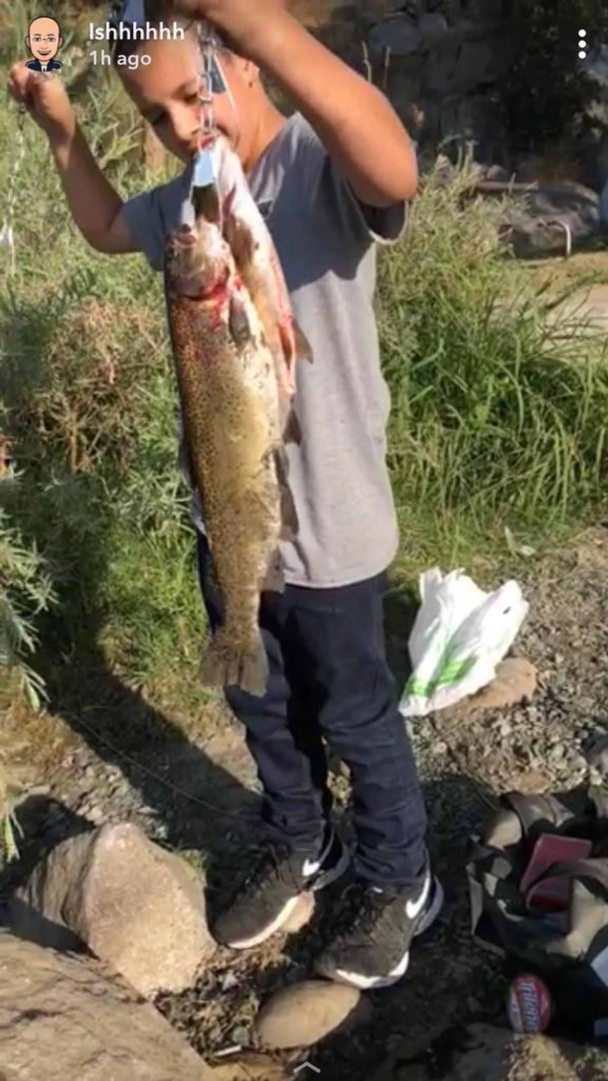 Ish Chavez shows off a stringer caught below Pine Flat Dam.