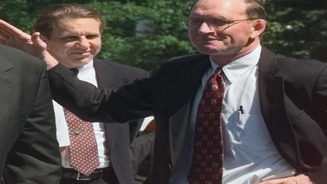 Dan Gable (right), the most successful wrestling coach in NCAA history and a 1972 Olympic gold medalist, will speak Thursday at the Northern California Chapter of Wrestlers in Business Network event, with a portion of the proceeds going to Fresno State’s efforts to bring back wrestling.