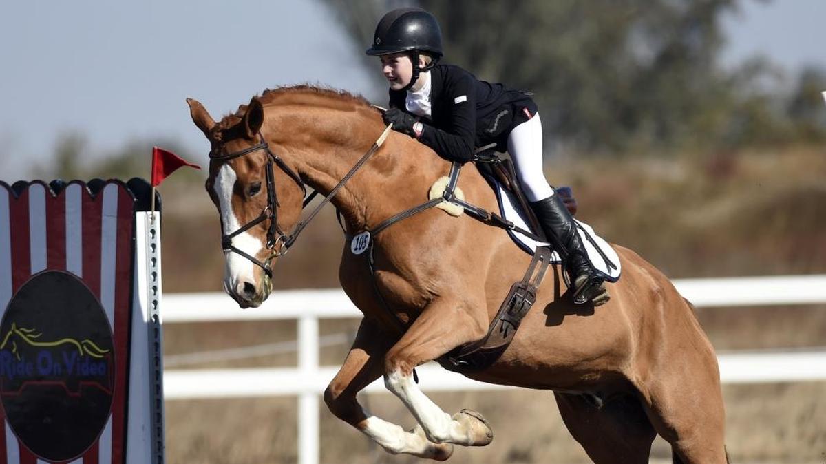 Michaela Maroney rides Herbie’s Gold during junior novice Show Jumping competition for the Fresno County Horse Park’s 60th Anniversary Horse Trial Saturday, Nov. 18, 2017 in Fresno. Competition continues Sunday.
