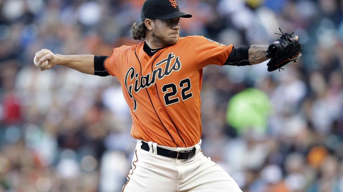Giants starter Jake Peavy throws to a Philadelphia Phillies batter during a baseball game Friday, June 24, 2016, in San Francisco. Peavy has gone 3-1 and held opposing batters to a .196 average his past five starts.