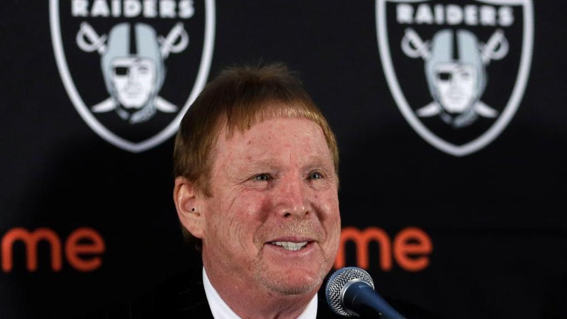 Oakland Raiders owner Mark Davis says Las Vegas is at the top of his list of a new home for his team, but other NFL owners are against a team in the gambling destination. ... Davis speaks during a news conference Thursday, Feb. 11, 2016, in Oakland.