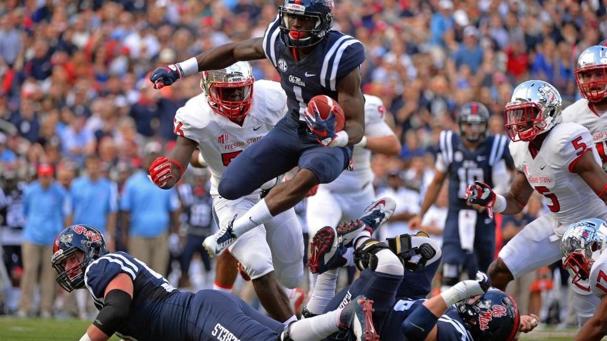 
Mississippi wide receiver Laquon Treadwell and the Rebels racked up big play after big play en route to 607 total yards and 73 points against Fresno State.
