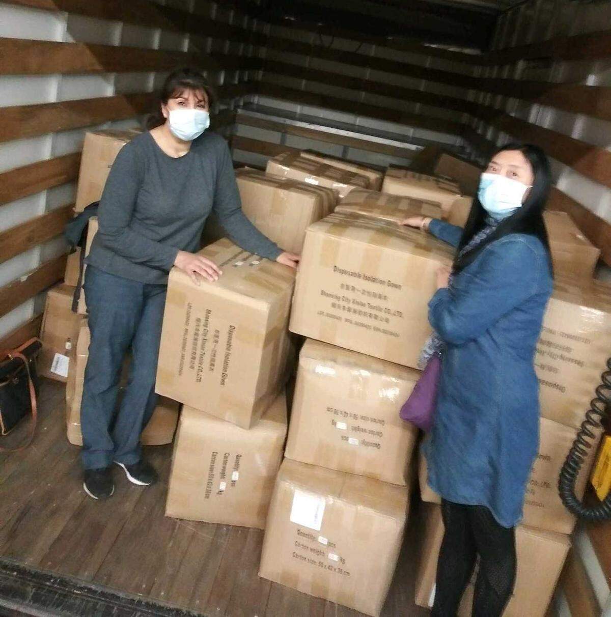 Once the hospitals gowns were shipped and arrived to Los Angeles,&nbsp;Virginia Madueño rented a U-Haul truck, drove to Los Angeles, got the product, and spent the night in that truck with her colleague before she delivered them to St. Vincent Hospital in Los Angeles.&nbsp;And the rest is history.&nbsp;&nbsp;