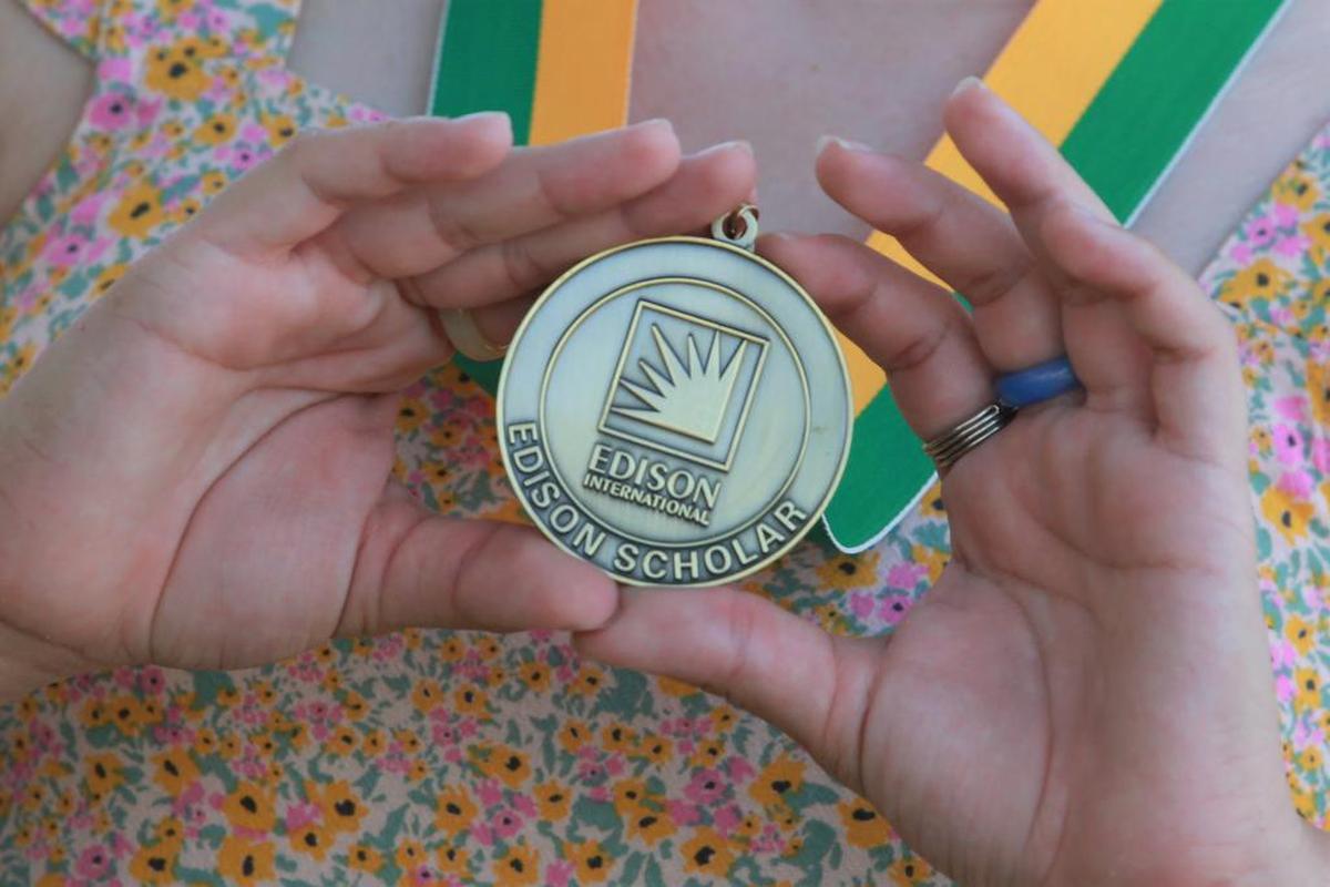 Edison Scholar Jacqueline Canchola-Martínez at Redwood High School June 1 in Visalia.