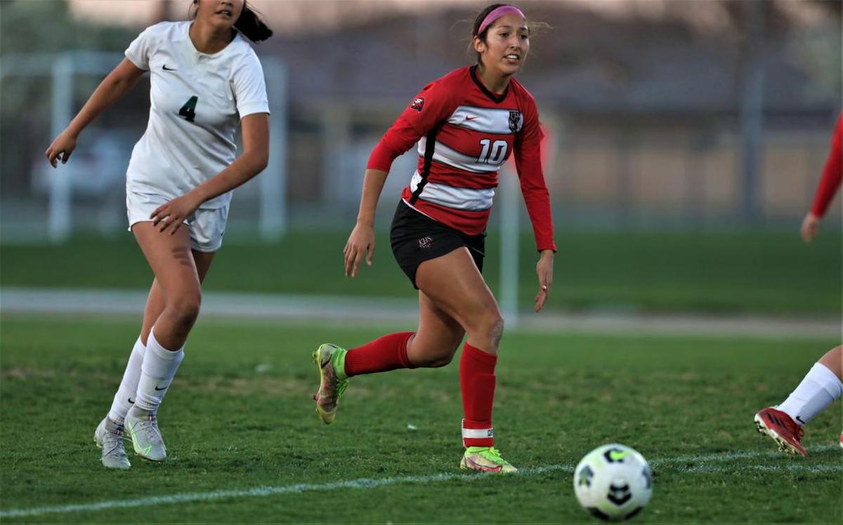 Kerman High senior striker Isabella Cruz was kept scoreless, but she dished out four assists in pacing a 6-0- win over Reedley High in the opening round of the CIF Central Section girls Division IV playoffs.