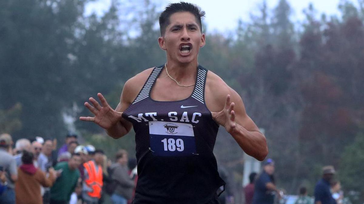 Mt. SAC sophomore Daniel Abdala timed 19:52.4 for first place on the four-mile course at Woodward Park during the California Community College cross country championships on Nov. 20, 2021.