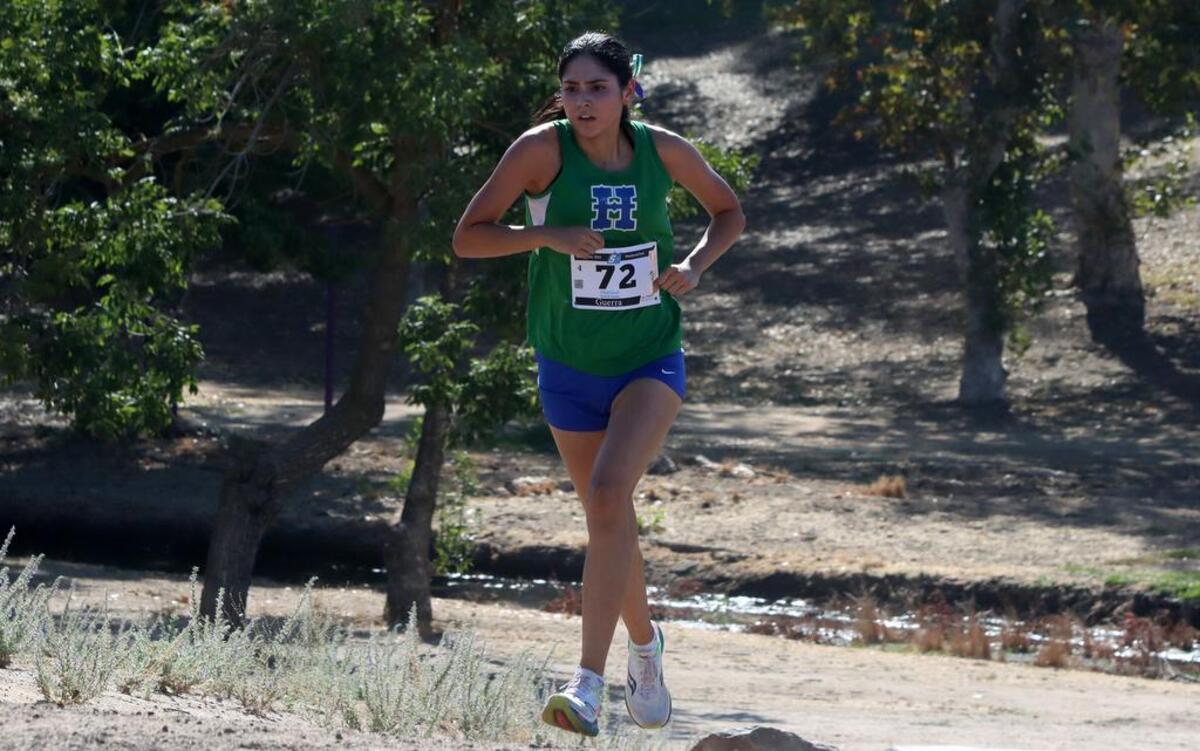 Highland (Bakersfield) High senior Lianna Guerra won the high school 5K race of the Sept. 3, 2022 Seawolf Invitational at Woodward Park in 18:24.08, which was more than a minute ahead of second place.