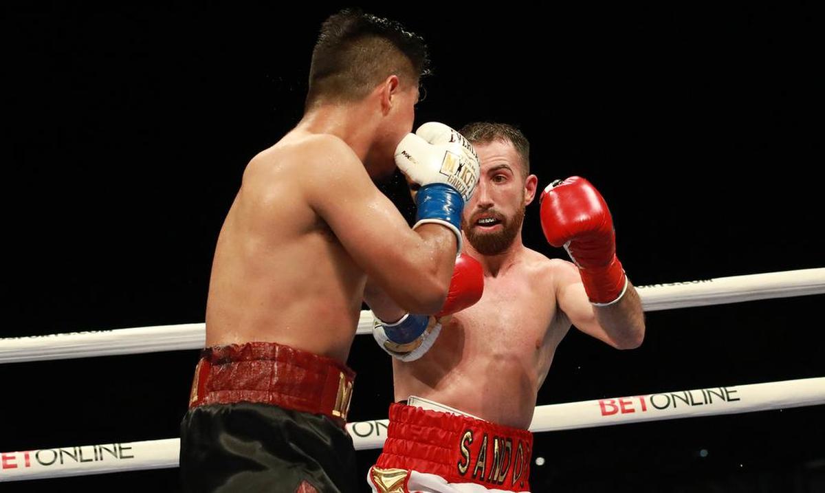 Sandor Martín of Barcelona, Spain faces Mikey García during their 10-round welterweight bout at Chukchansi Park on Oct. 16. 2021. Martín scored a split decision win over the four-time world champion in a shocking result. Martín improved to 39-2; García, from Oxnard, dropped to 40-2.