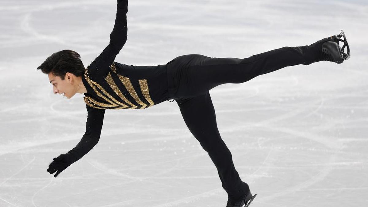 Donovan Carrillo of México performs during the men’s short program of the figure skating events at the Beijing 2022 Olympic Games on Feb. 8.