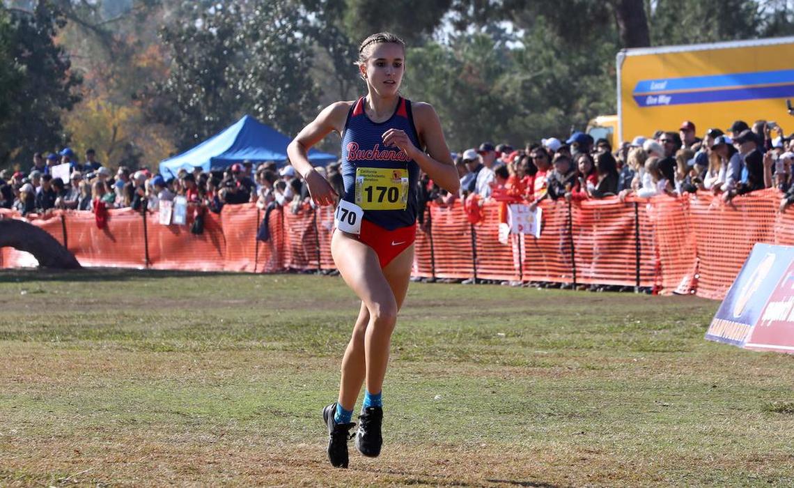 Buchanan High junior Sydney Sundgren finished third (17:30.4) in the girls Division I race at Woodward Park on Nov. 27, 2021.