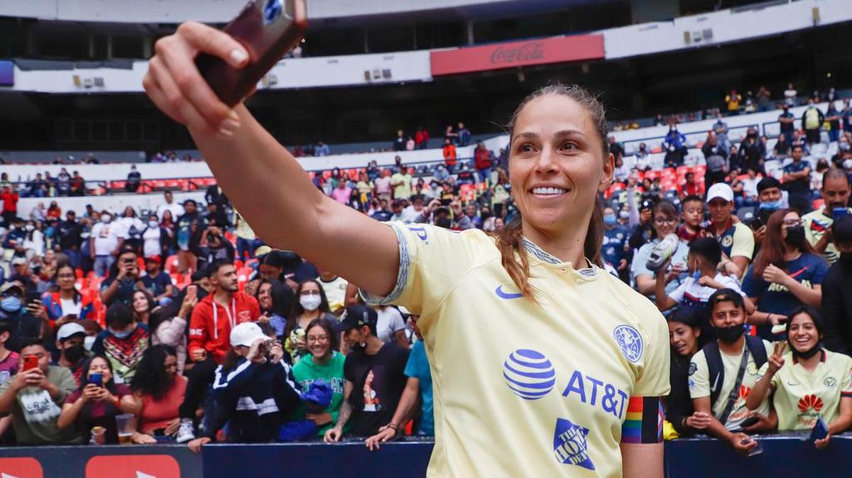 Imagen de archivo de Janelly Farías del América durante un partido celebrado en el estadio Azteca, en la Ciudad de México.