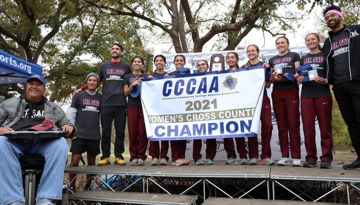 The Mt. SAC women's cross country team won the California Community College championship at Woodward Park on Nov. 20, 2021 with 63 points, ahead of Hartnell (79 points) and Riverside (130 points).