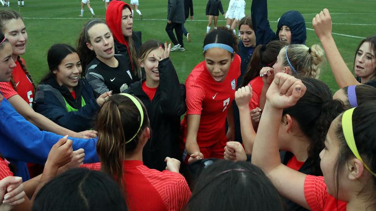 Buchanan High players celebrate their 3-1 CIF Central Section Division I semifinal win over Arroyo Grande on Feb. 22, 2022.