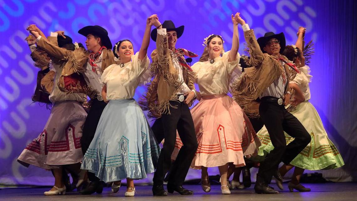 Danzantes de Tláloc from Central High East performed polkas and huapangos de Nuevo León during the California Gold Mexican folkloric dance show at Central High East on June 11, 2022.