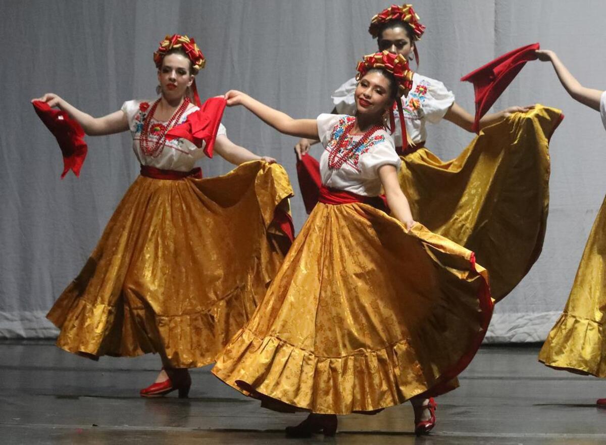 Alina Ivanova, 17, performs a dance from Costa Chica Guerrera along with Centro de Folklor on April 19 in Hanford.