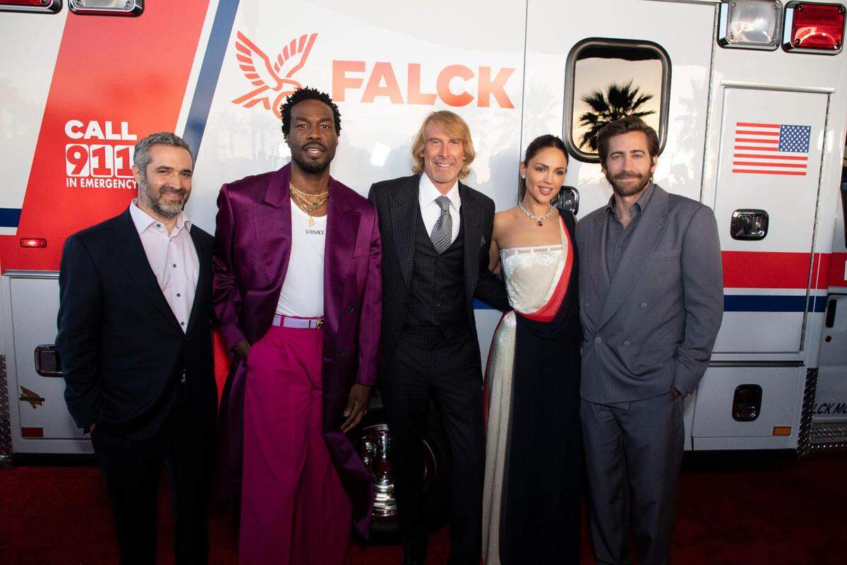 Producer Brad Fischer, Yahya Abdul-Mateen II, Director/Producer Michael Bay, Eiza González and Jake Gyllenhaal attend as Universal Pictures presents the AMBULANCE Premiere at the Academy Museum of Motion Pictures in Los Angeles, CA on Monday, April 4, 2022