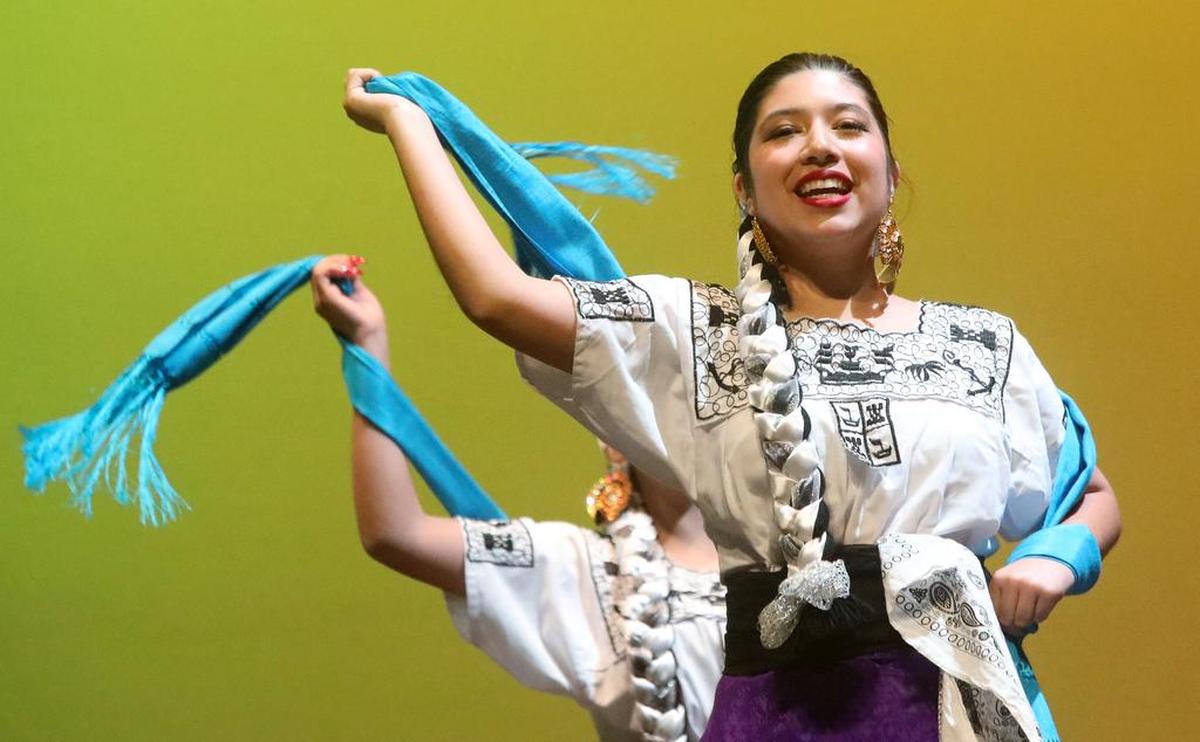 Los Guerreros de Fresno High performed dances from Campeche during the High School Show Offs at Fresno High on Feb. 25, 2023.