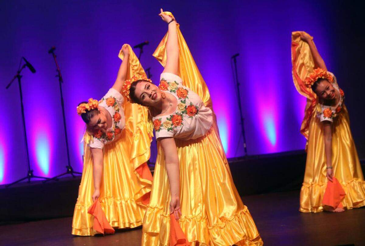 Ballet Folklórico Los Falcones perform dances from Guerrero during its Joyas de México celebration of its 25th anniversary at the Gallo Center for the Arts on March 9, 2023.