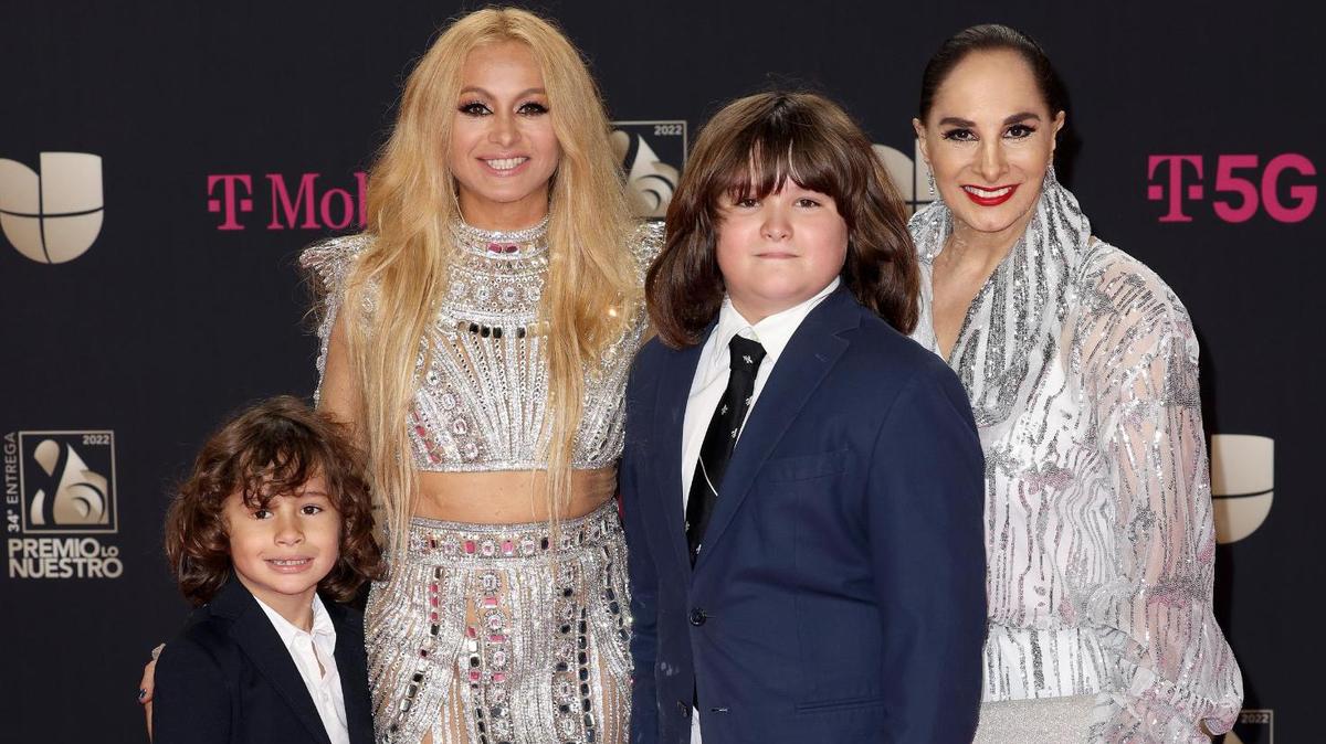 Paulina Rubio (2nd L) and Susana Dosamantes (R) attend Univision’s 34th Edition Of Premio Lo Nuestro a la Música Latina at FTX Arena on February 24, 2022 in Miami, Florida.