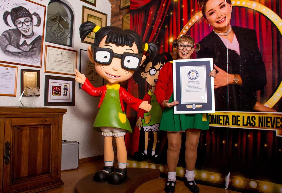 Fotografía sin fecha especifica de toma cortesía de Guinness World Records de la actriz mexicana María Antonieta de las Nieves ‘La Chilindrina’, durante una sesión fotográfica. La actriz mexicana María Antonieta de las Nieves entró en los Guinness World Records por la longevidad de su personaje infantil La Chilindrina, encarnado durante 48 años, informó la institución.