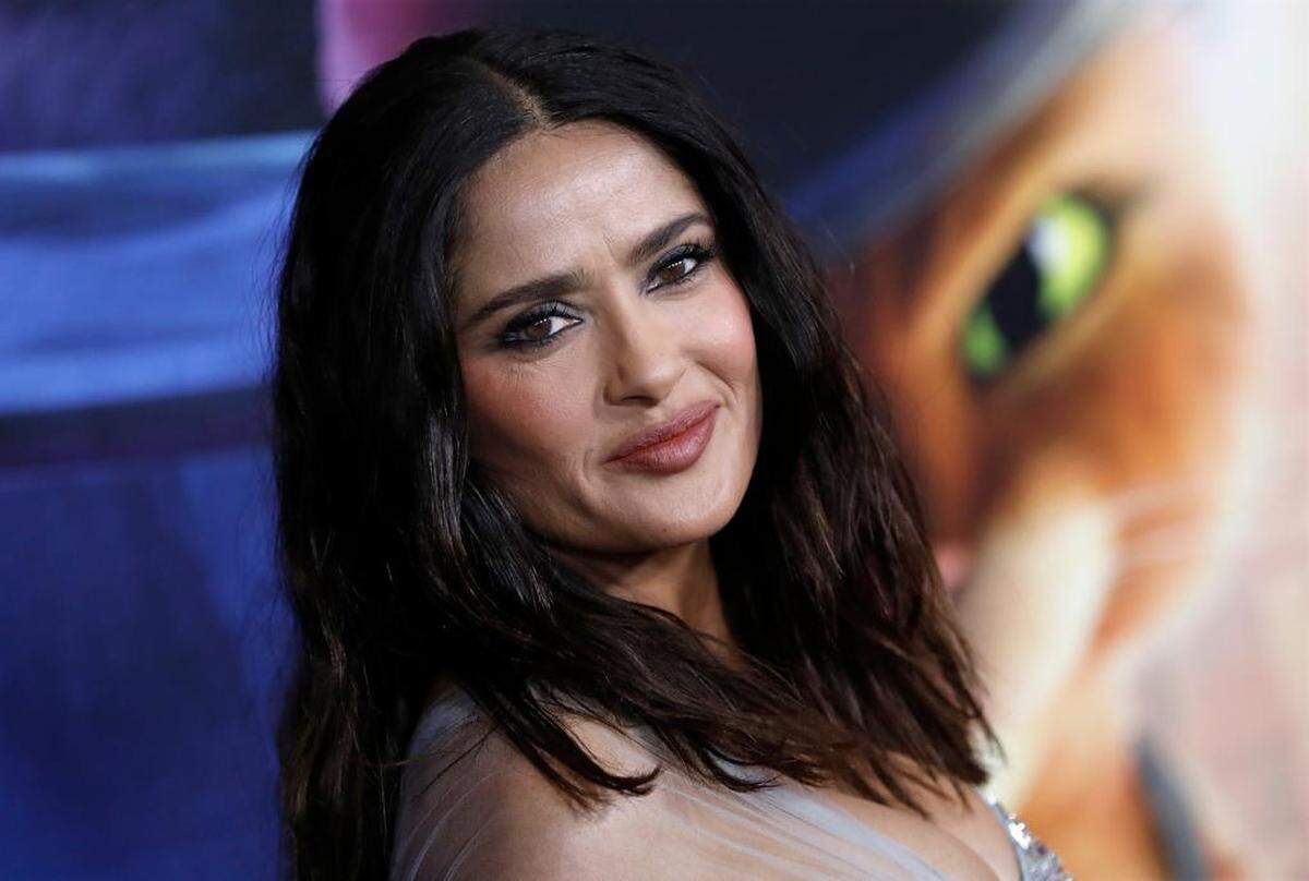 Mexican-American actress Salma Hayek Pinault attends the ‘Puss In Boots: The Last Wish’ world premiere at Frederick P. Rose Hall, Jazz at Lincoln Center in New York.