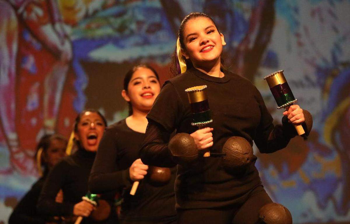 The Fresno State folkloric dance class 106 performed Jicaritas during the Naviidad en México showcase at the Fresno State Satellite Student Union on Dec. 10, 2022.
