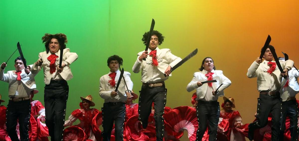 Los Danzantes de Roosevelt High performed dances from Colima during the High School Show Offs at Fresno High on Feb. 25, 2023.