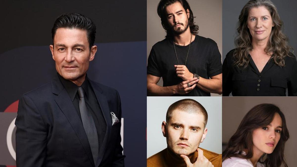 Composición de fotografías cedida por Telemundo donde aparece el elenco de la serie ‘Historia de Un Clan’ (i-d) Fernando Colunga, Manuel Masalva, Lisa Owen, Alejandro de Hoyos, y Samantha Siqueiros.