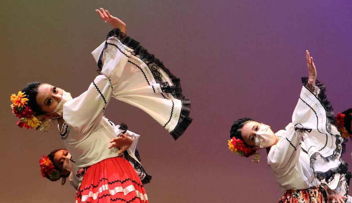 Danzantes de Tláloc from Central East High School perform a dance from Costa Brava during the 2022 High School Show Offs at Fresno High on March 12, 2022.