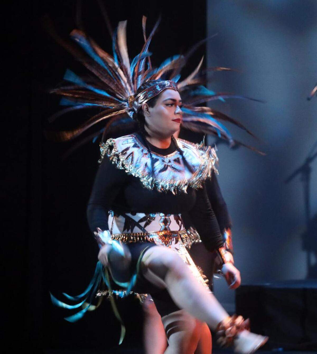 Ballet Folklórico Los Falcones perform Azteca dances during its Joyas de México celebration of its 25th anniversary at the Gallo Center for the Arts on March 9, 2023.